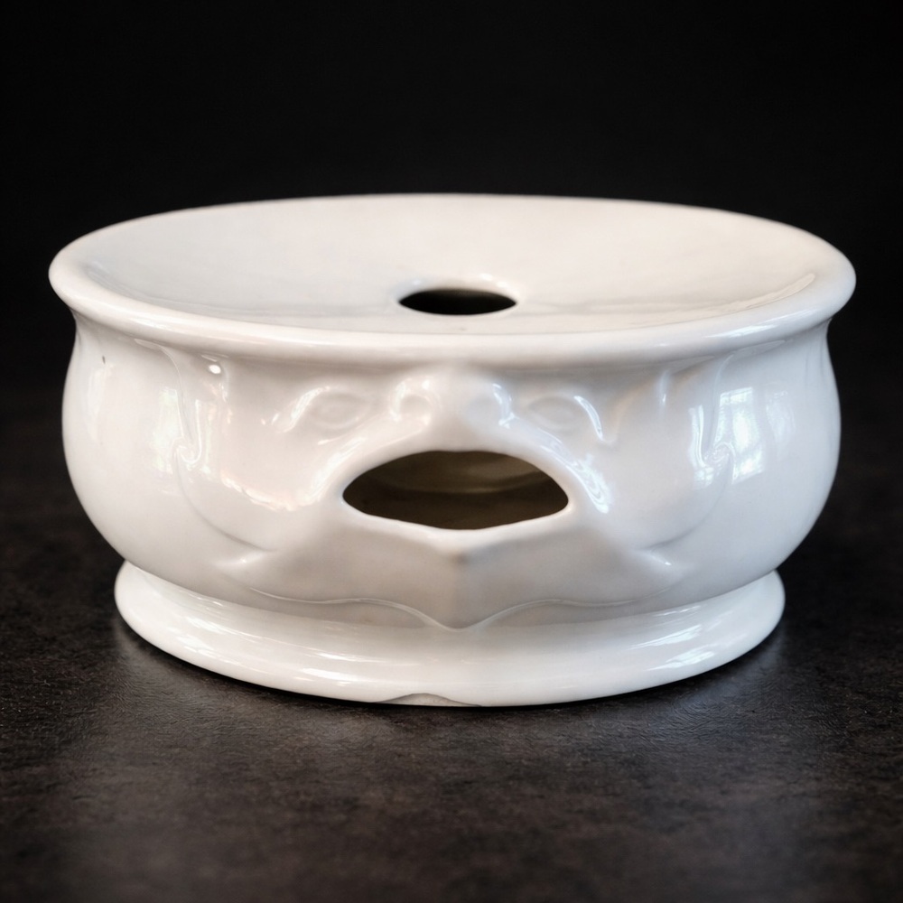 Antique Victorian White Ironstone Cuspidor Spittoon Sanitary Bowl 1800s